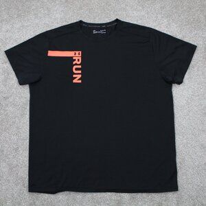 Under Armour Run Shirt Mens XL Black UA Fitted Heatgear Short Sleeve Pullover